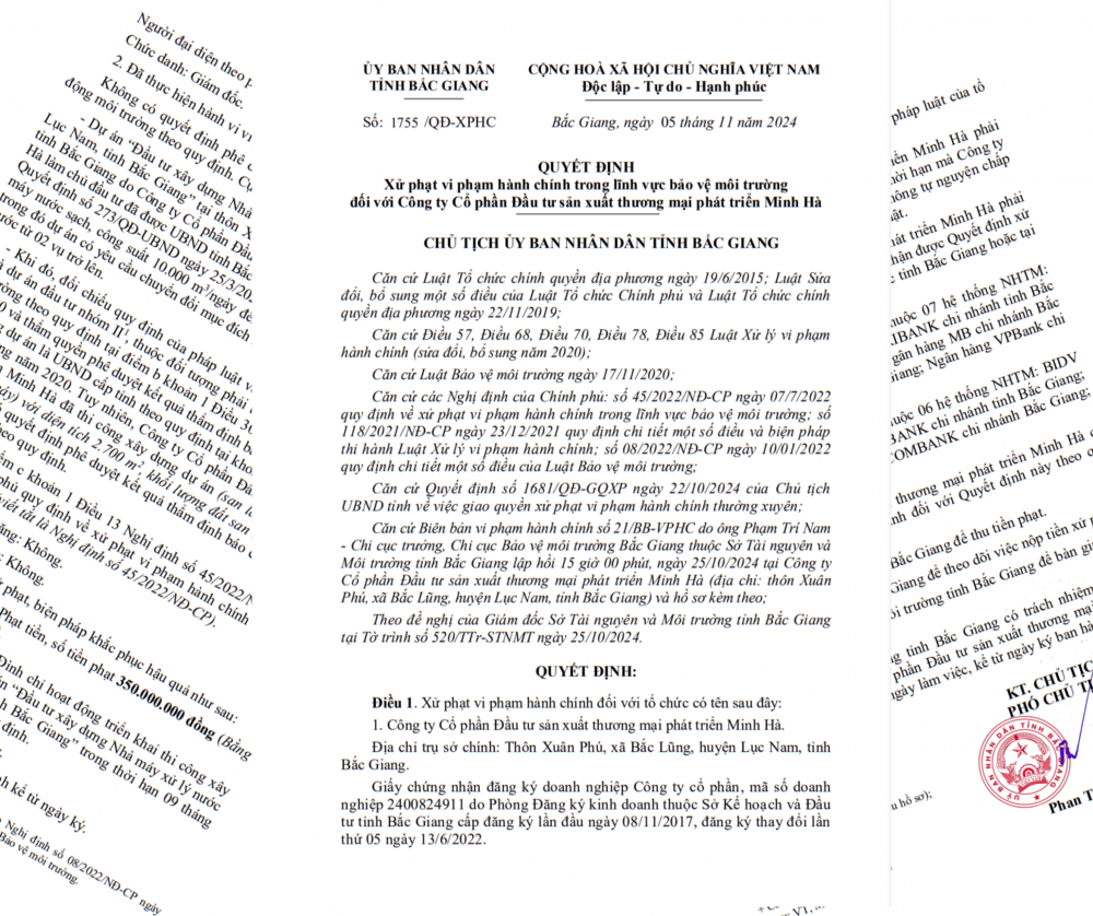Phạt Chủ đầu tư Nhà máy xử lý nước sạch xã Bắc Lũng 350 triệu, đình chỉ 9 tháng