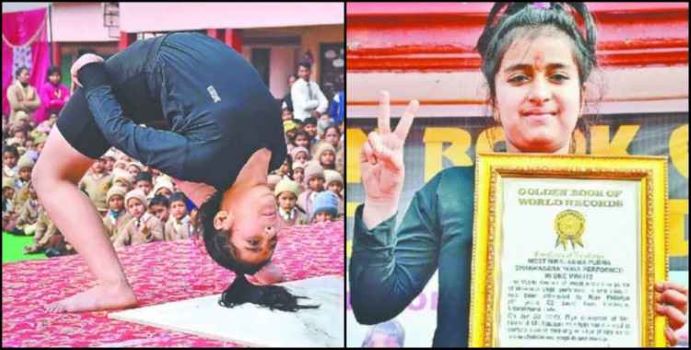 Bé gái Ấn Độ 11 tuổi phá kỷ lục yoga thế giới