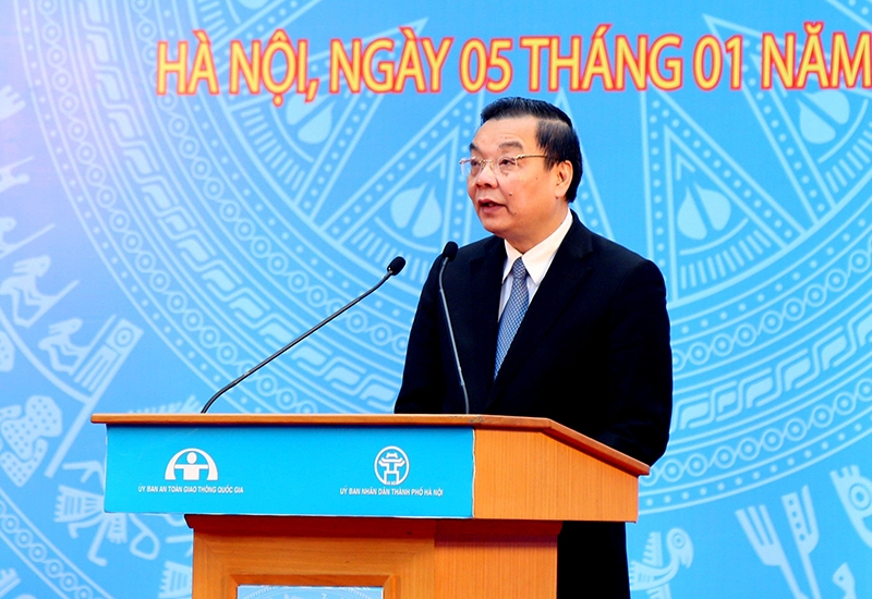 Chủ tịch UBND TP Hà Nội Chu Ngọc Anh phát biểu tại buổi lễ
