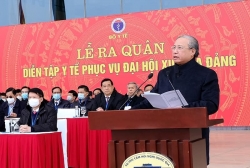 Lễ xuất quân và diễn tập y tế phục vụ Đại hội Đại biểu toàn quốc lần thứ XIII của Đảng