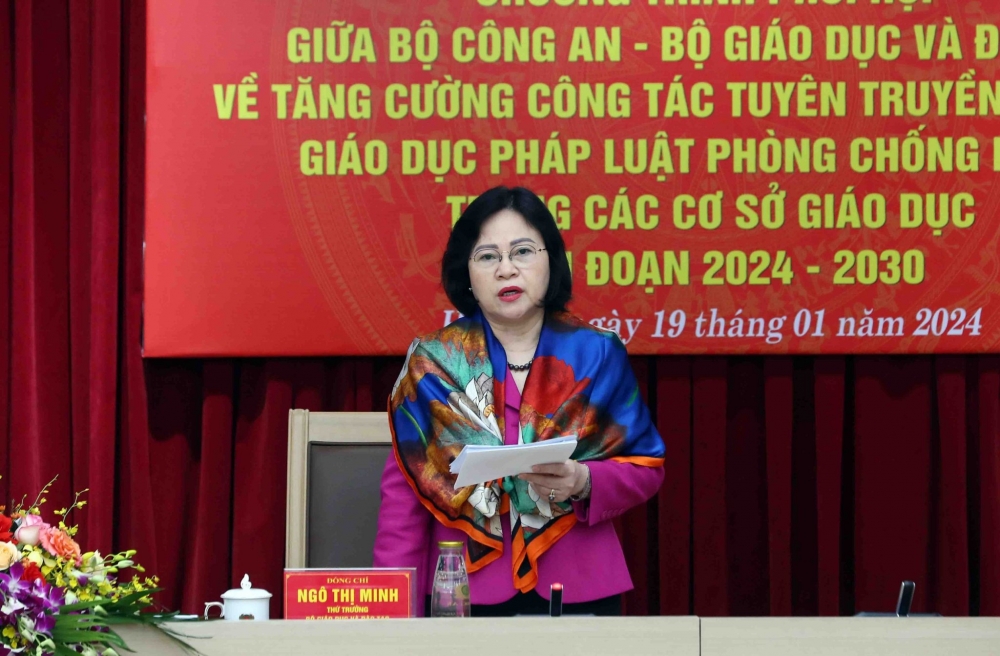 đồng chí Ngô Thị Minh, Thứ trưởng Bộ GD&ĐT nêu thực trạng tại các cơ sở giáo dục