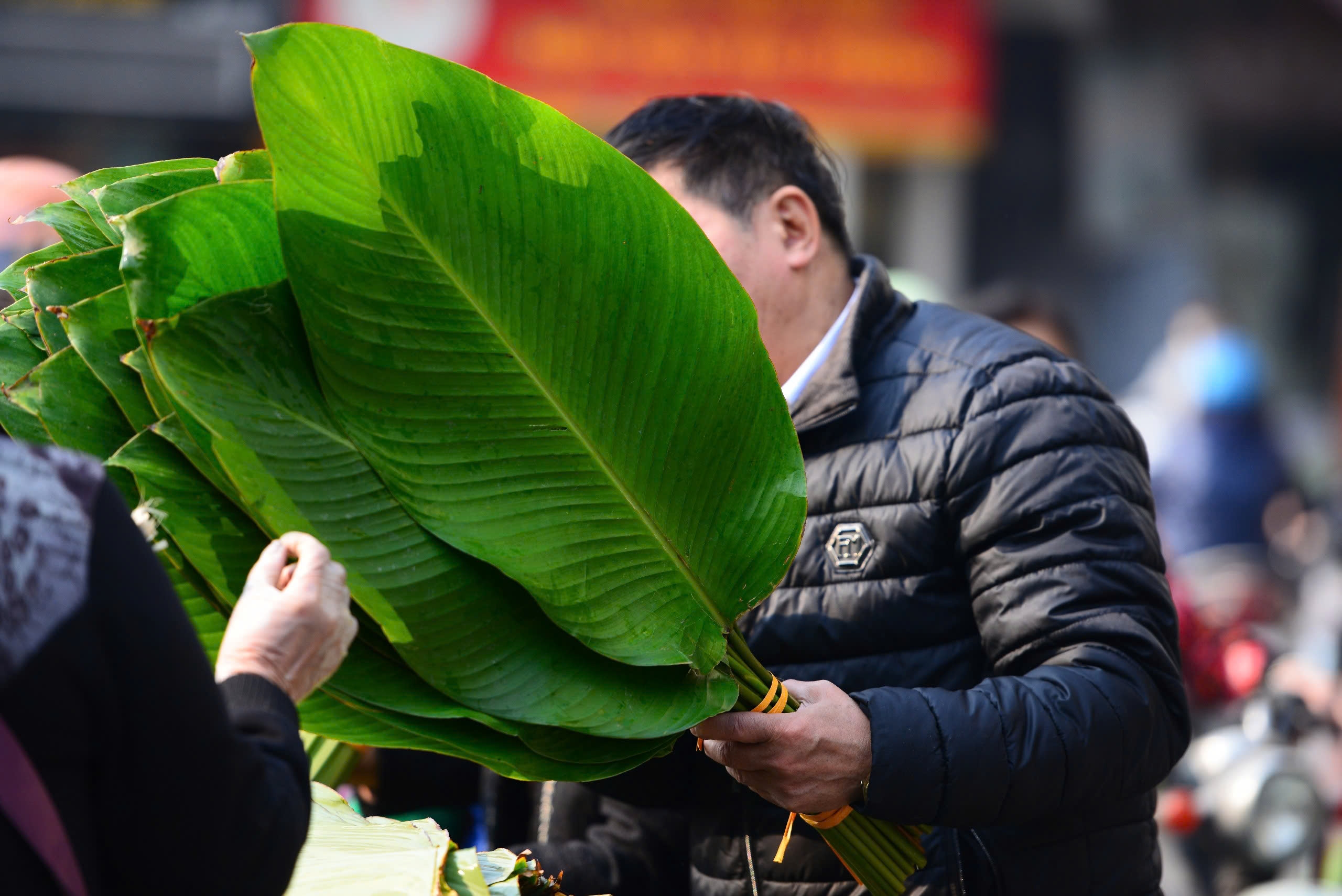 Chợ lá dong lâu đời nhất Thủ đô nhộn nhịp ngày cận Tết