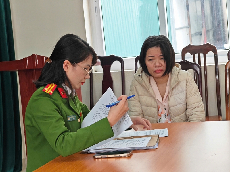 Cơ quan công an lấy lời khai Trương Thị Bắc