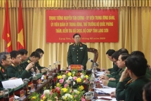 Trung tướng Nguyễn Tân Cương làm việc tại tỉnh Lạng Sơn