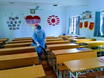 [chùm ảnh] 10.000 m2 trường học ở Lạng Sơn được phun khử trùng trong một ngày
