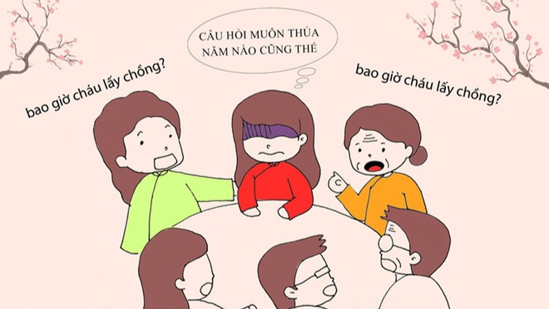 Nhiều câu hỏi khi Tết đến  khiến các cô nàng chán ngán