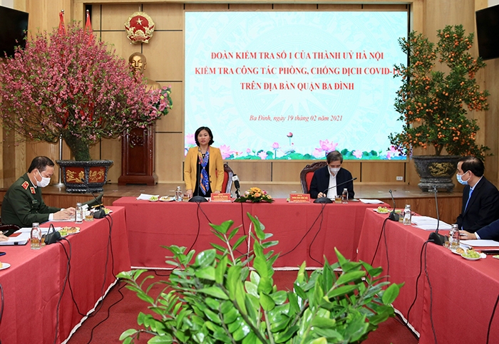 Phó Bí thư Thường trực Thành ủy Nguyễn Thị Tuyến phát biểu chỉ đạo tại buổi kiểm tra