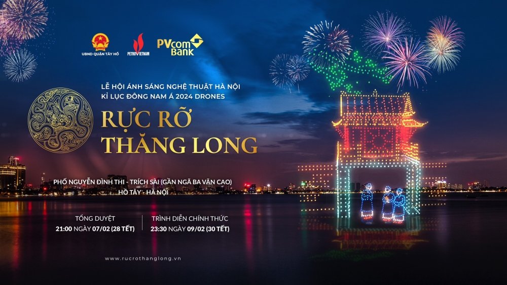 Ban tổ chức công bố Poster giới thiệu chương trình trình diễn ánh sáng nghệ thuật mang tên gọi “Rực rỡ Thăng Long”.