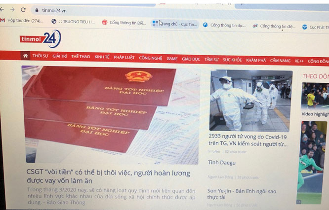 Trích dẫn không chính xác, một trang tin điện tử bị phạt 15 triệu đồng