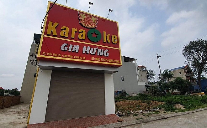 Quán karaoke Gia Hưng đóng cửa để phục vụ điều tra