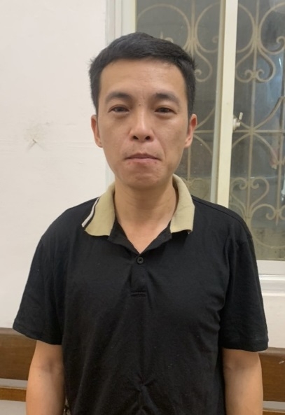 Đối tượng Nguyễn Vũ Giang tại cơ quan công an