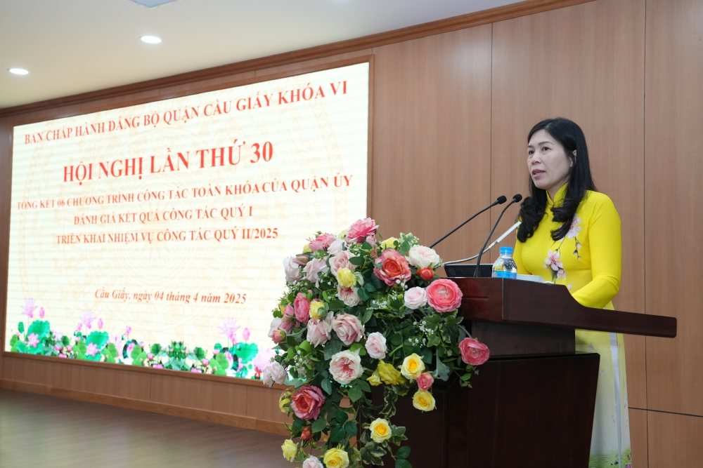 Cầu Giấy: 3 tháng đầu năm hoàn thành 63/71 chỉ tiêu theo chương trình công tác toàn khoá