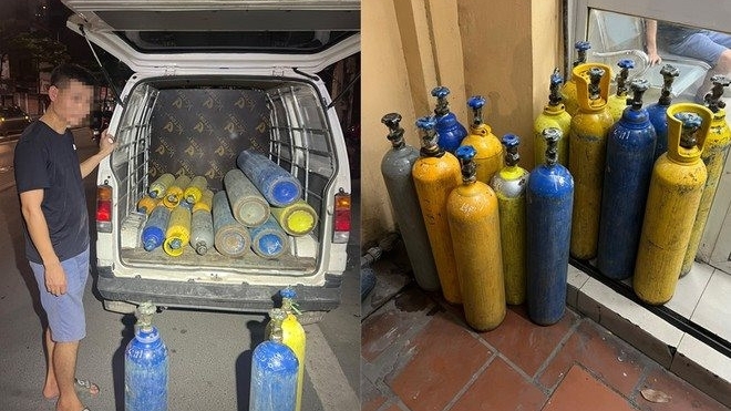 Bắt quả tang xe ô tô vận chuyển "khí cười" từ Bắc Ninh về Hà Nội tiêu thụ