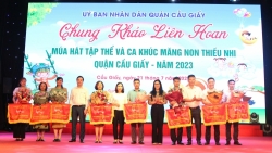 Gần 1.000 thiếu nhi quận Cầu Giấy tham gia chung khảo Liên hoan múa hát tập thể