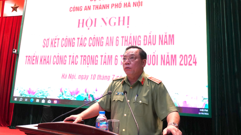 Trung tướng Nguyễn Hải Trung, Bí thư Đảng ủy, Giám đốc Công an TP phát biểu chỉ đạo