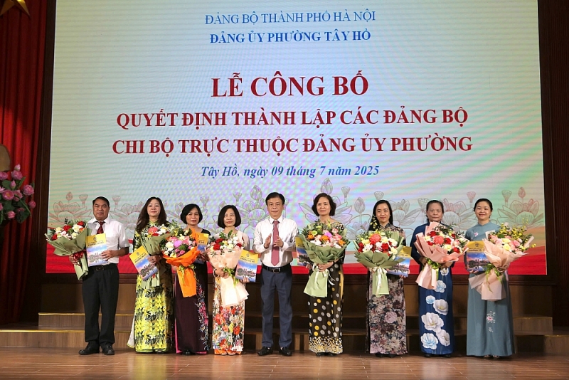 Thành lập các Đảng bộ, Chi bộ trực thuộc Đảng ủy phường Tây Hồ