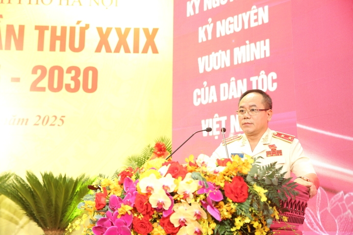 Trung tướng Nguyễn Thanh Tùng được bầu giữ chức Bí thư Đảng ủy Công an TP Hà Nội. (Ảnh: Công an Hà Nội)