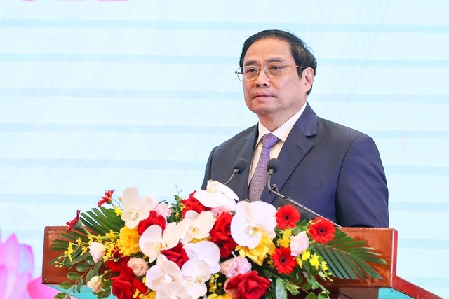 Thủ tướng Phạm Minh Chính phát biểu ý kiến tại buổi lễ.