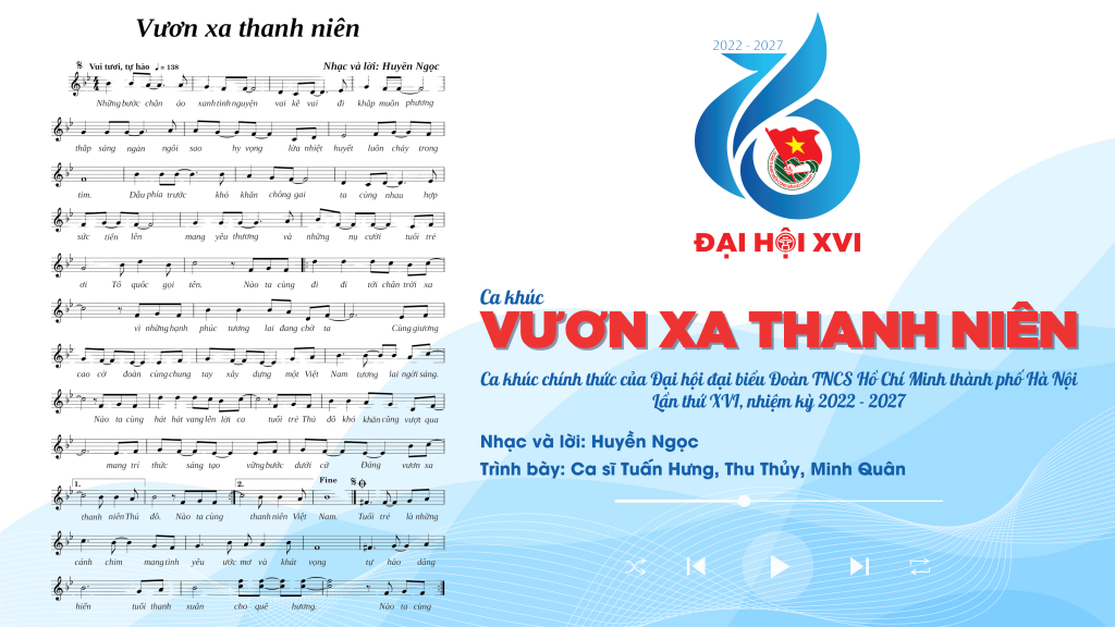 “Vươn xa thanh niên” là ca khúc chính thức của Đại hội Đoàn Thanh niên TP Hà Nội