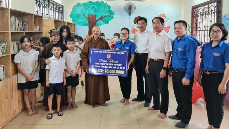 công trình tủ sách - Thư viện Hy Vọng tại Trung tâm bảo trợ trẻ em chùa Bồ Đề