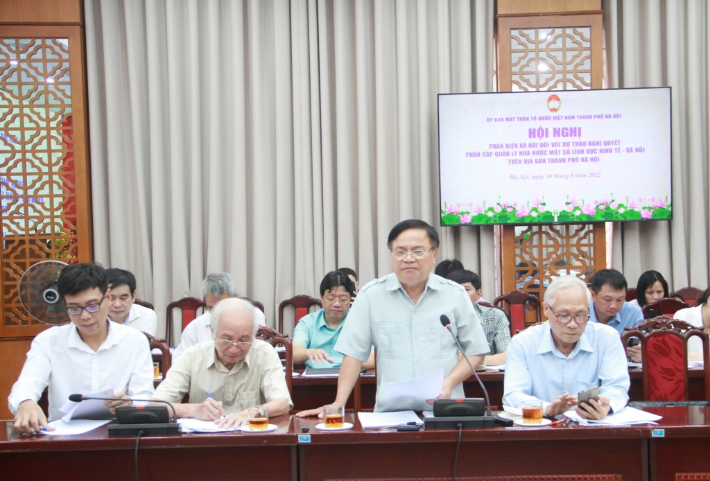 Hà Nội: Chuyên gia góp ý vào dự thảo Nghị quyết phân cấp quản lý một số lĩnh vực kinh tế- xã hội