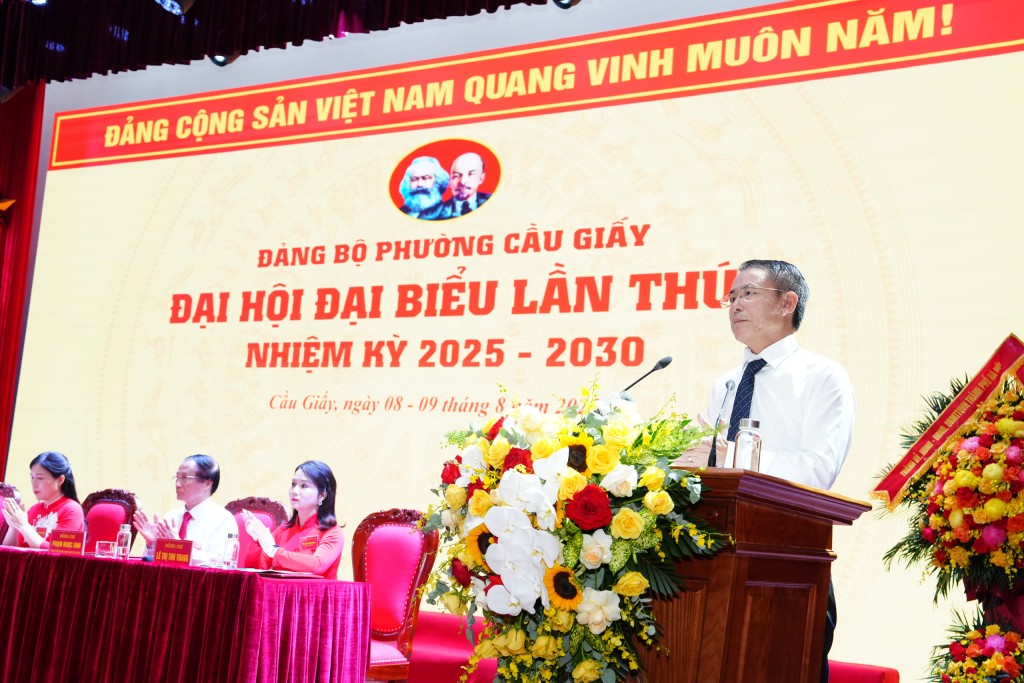 Phó Chủ tịch UBND TP Hà Nội Nguyễn Trọng Đông phát biểu tại đại hội