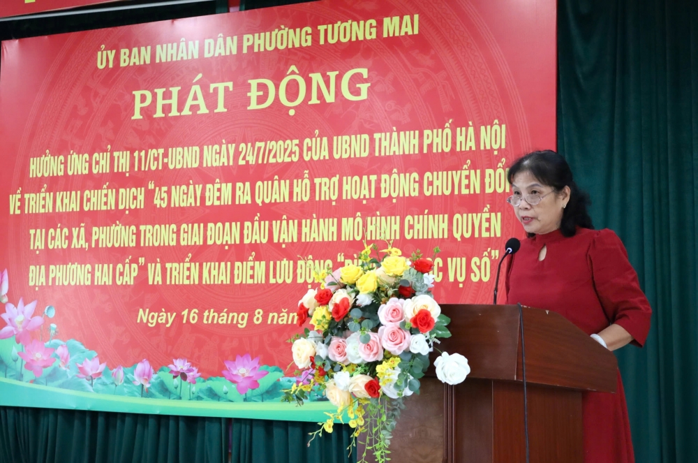 Bà Trần Thị Thu Hà - Tổ trưởng tổ dân phố 9, 14, 15, 16 hưởng ứng phong trào