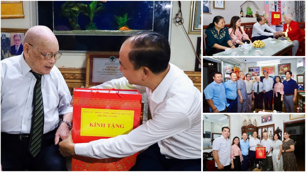 Lãnh đạo phường Tây Hồ thăm, tặng quà người có công nhân dịp 2/9