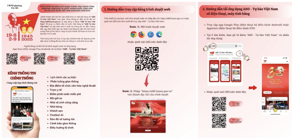 Phường Tây Hồ vận động người dân cài đặt ứng dụng “A80 – Tự hào Việt Nam”