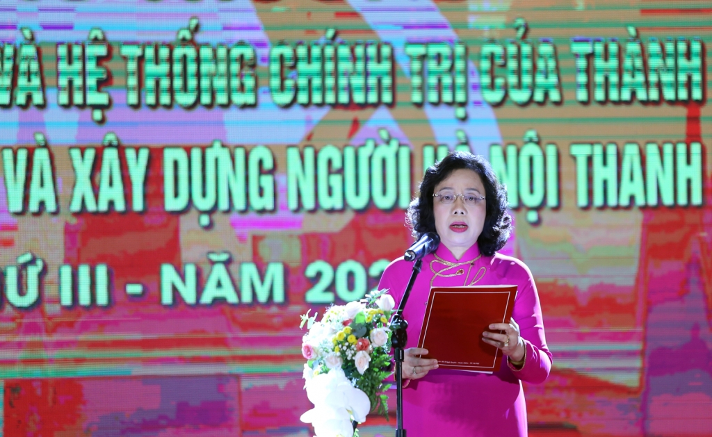 Phó Bí thư Thường trực Thành ủy Ngô Thị Thanh Hằng phát biểu tại Chương trình