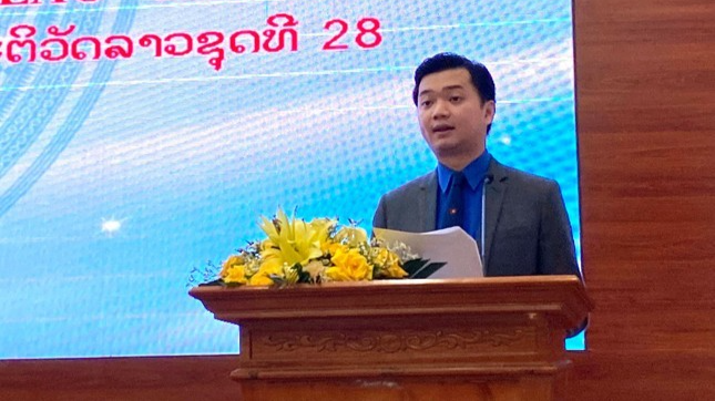 Bí thư Trung ương Đoàn TNCS Hồ Chí Minh Nguyễn Minh Triết phát biểu tại chương trình