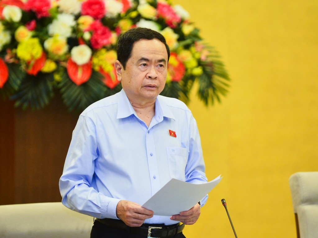 Phó Chủ tịch Thường trực Quốc hội Trần Thanh Mẫn phát biểu tại phiên họp.