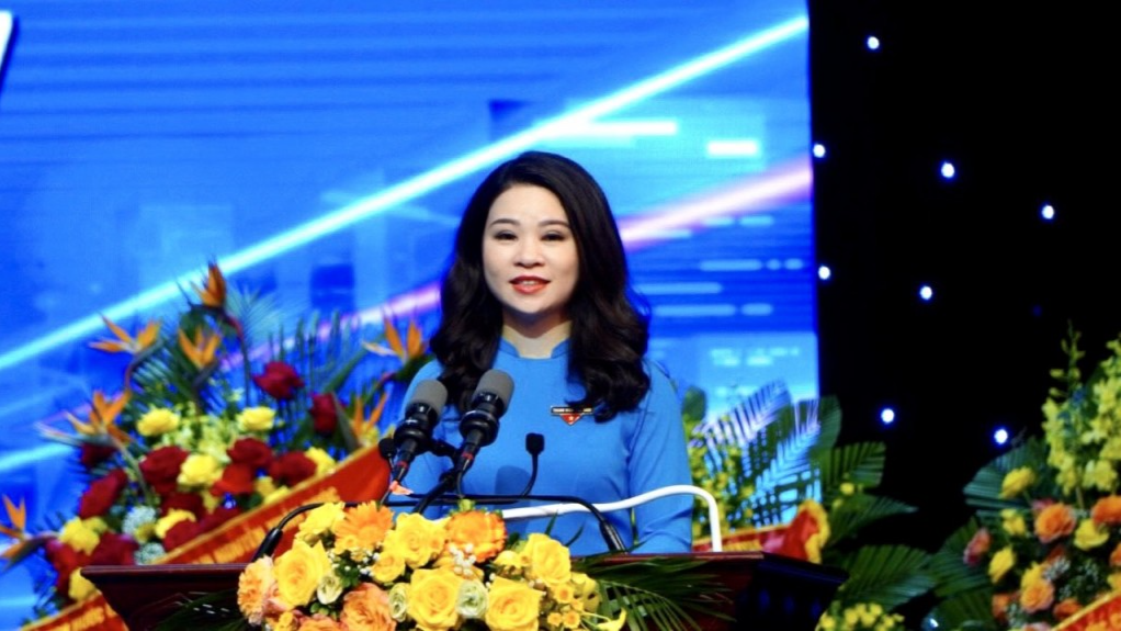 Bí thư Thành đoàn Hà Nội Chu Hồng Minh phát biểu bế mạc Đại hội