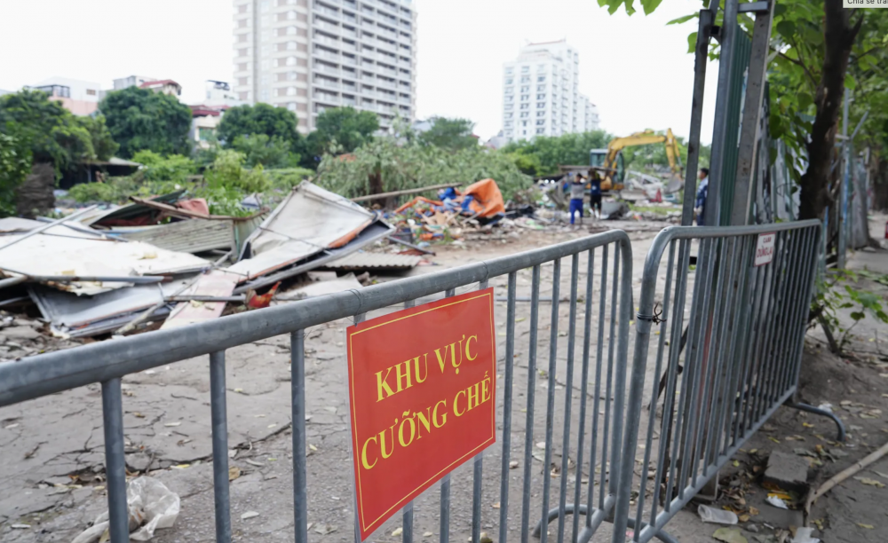 Tây Hồ: Cưỡng chế thu hồi đất phục vụ dự án đường Đặng Thai Mai