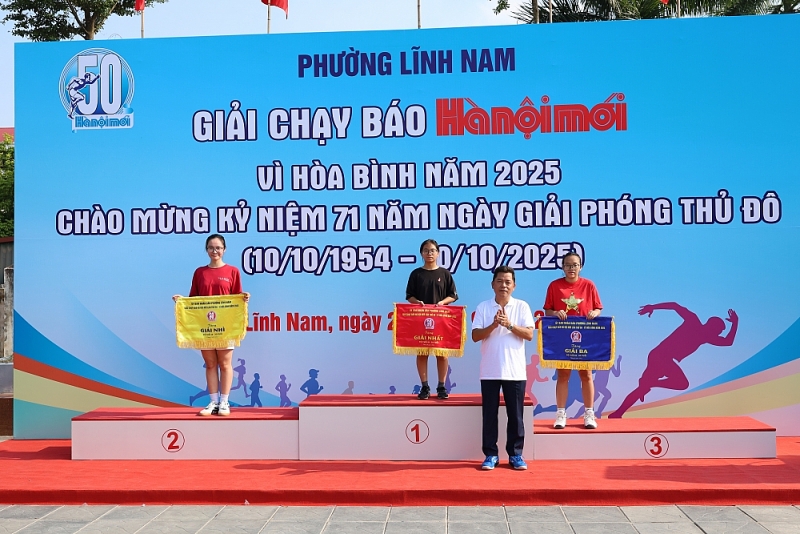 Phường Lĩnh Nam: Sôi động Giải chạy Báo Hànộimới Vì hòa bình năm 2025