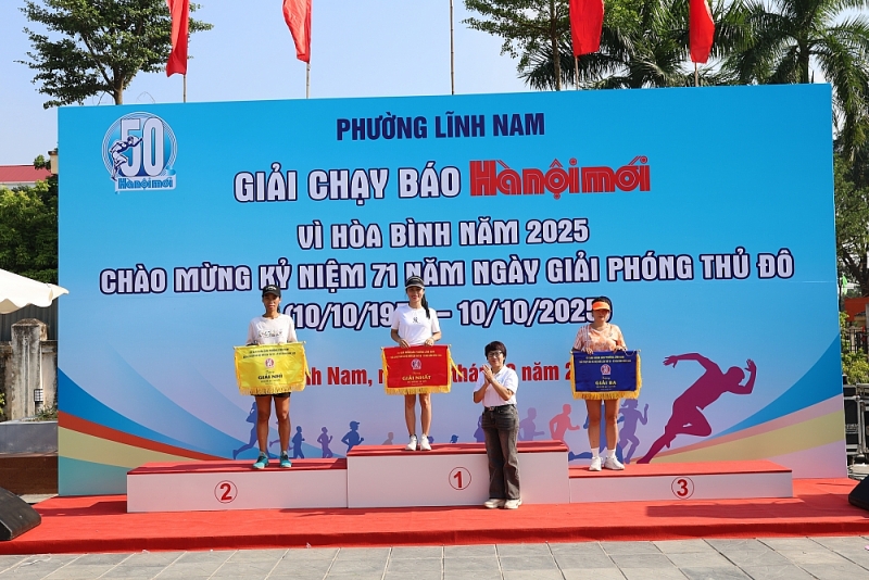 Phường Lĩnh Nam: Sôi động Giải chạy Báo Hànộimới Vì hòa bình năm 2025