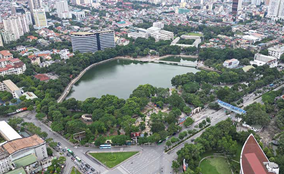 Công viên Nghĩa Đô từ góc nhìn trên cao