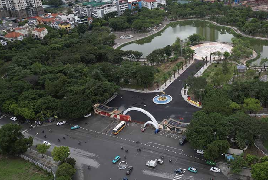 Công viên Cầu Giấy nhìn từ trên cao