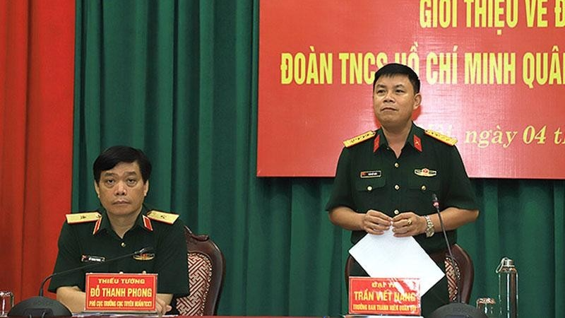 Đại tá Trần Viết Năng, Trưởng Ban Thanh niên Quân đội phát biểu thông tin về Đại hội tại chương trình gặp mặt báo chí. Sáng 4/10, tại Hà Nội, Tổng cục Chính trị Quân đội nhân d
