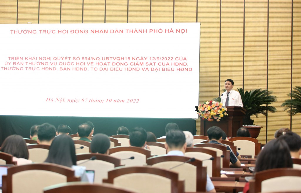 giao ban Thường trực HĐND TP với Thường trực HĐND các quận, huyện, thị xã