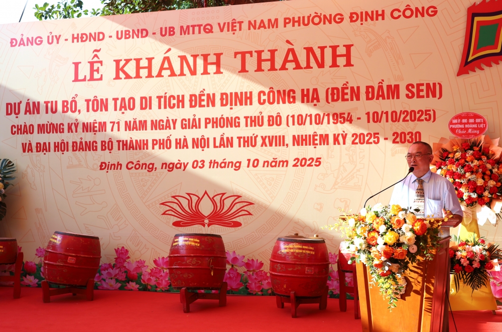 Định Công khánh thành Đền Đầm Sen sau tu bổ, tôn tạo