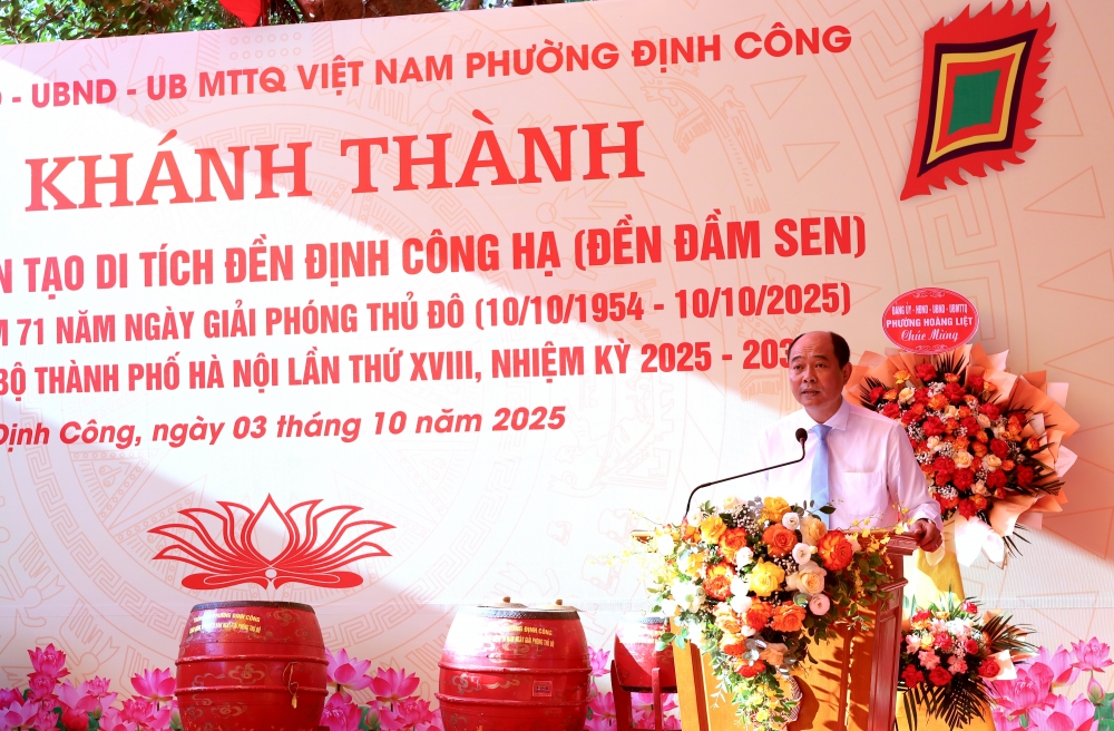 Định Công khánh thành Đền Đầm Sen sau tu bổ, tôn tạo