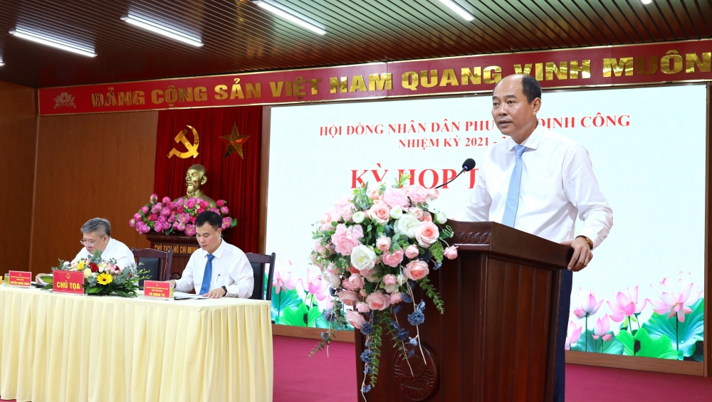 Phường Định Công có tân Phó Chủ tịch UBND phường nhiệm kỳ 2021 - 2026