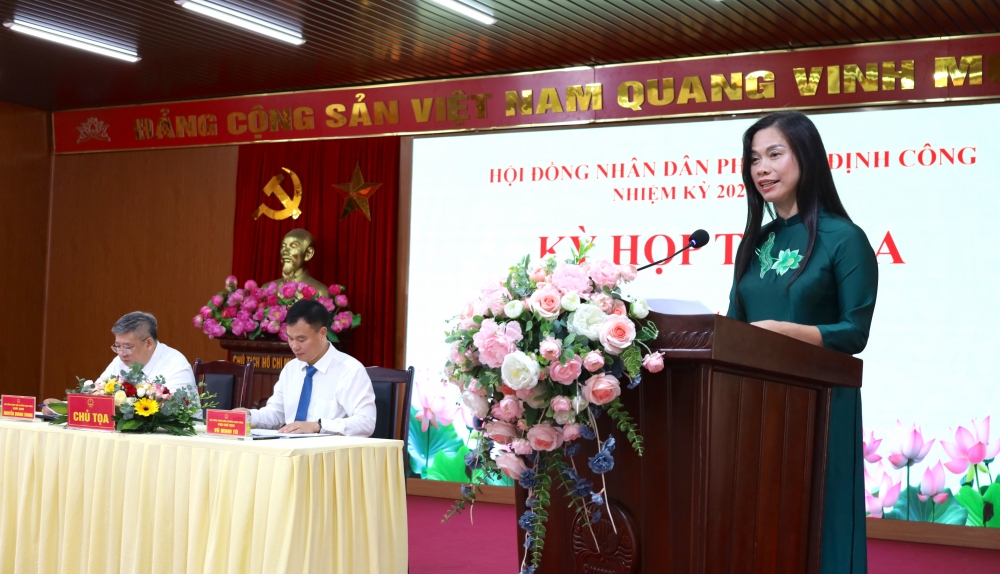 Phường Định Công có tân Phó Chủ tịch UBND phường nhiệm kỳ 2021 - 2026