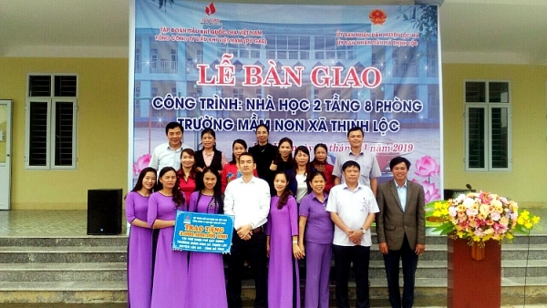 pv gas tham gia tai tro xay dung cong trinh truong mam non ha tinh