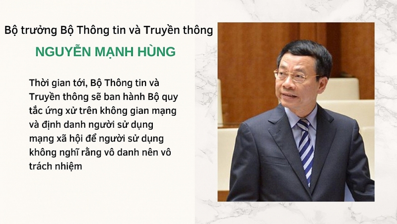 Bộ trưởng Nguyễn Mạnh Hùng: Sẽ có Bộ quy tắc ứng xử trên không gian mạng và định danh người sử dụng mạng xã hội