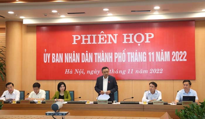 Chủ tịch UBND thành phố Hà Nội Trần Sỹ Thanh chủ trì phiên họp