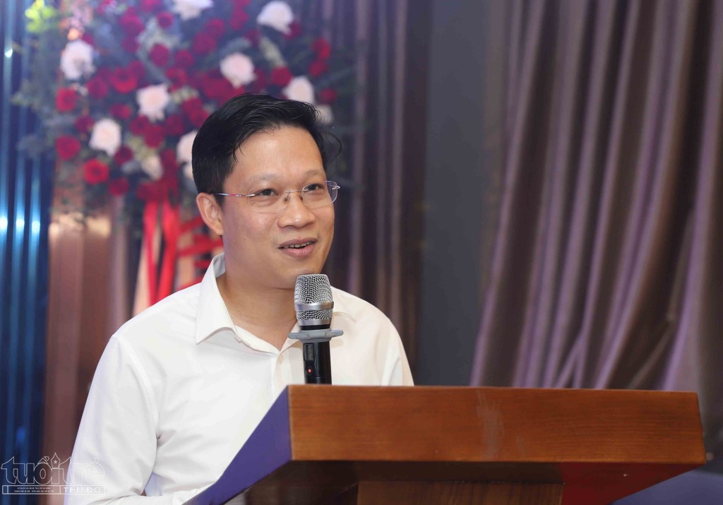 Đồng chí Nguyễn Quang Huy, Phó giám đốc Sở Thông tin và Truyền thông Hải Phòng phát biểu tại buổi lễ