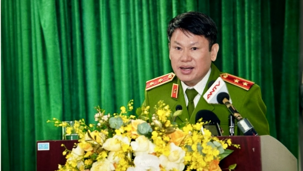Trung tướng Nguyễn Văn Viện, Cục trưởng Cục Cảnh sát điều tra tội phạm về ma túy phát biểu tại lễ đón nhận thư khen của Thủ tướng Chính phủ.