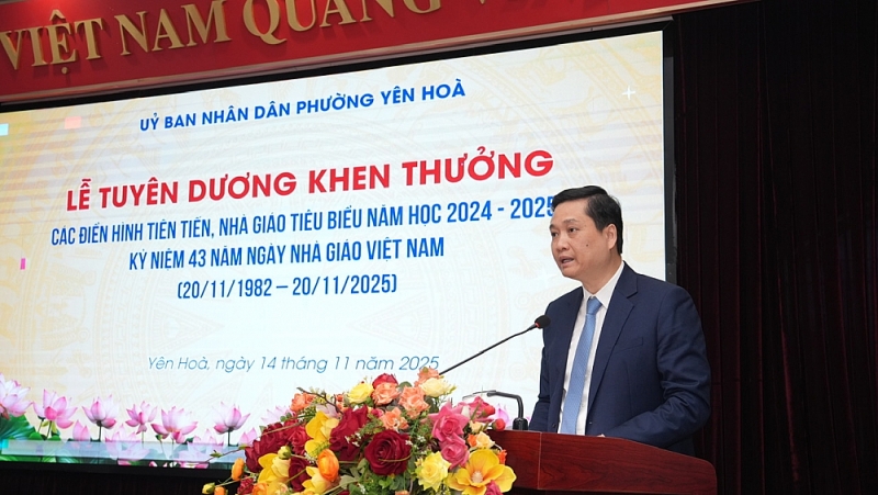 Phường Yên Hoà: tuyên dương khen thưởng các Nhà giáo tiêu biểu năm học 2024 - 2025
